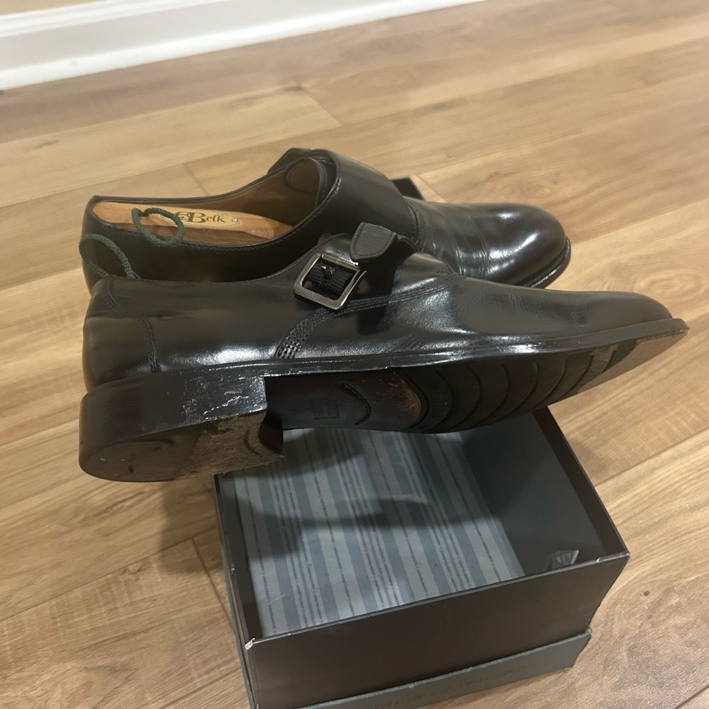 Johnston & Murphy Black Leather Monk Strap Dress … - image 2